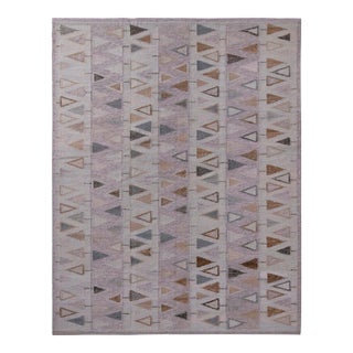 Rug & Kilim’s Scandinavian Geometric Purple & Blue Outdoor Rug - 8'x10' For Sale