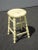 1970s Vintage French Country Farmhouse Chic Yellow Rustic Stool For Sale - Image 5 of 11