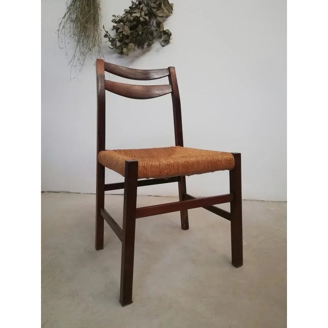 Scandinavian Style Rosewood and Straw Chairs, Set of 4 For Sale - Image 11 of 18