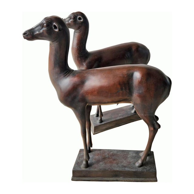 Deer Sculptures in the style of Paul Getty, 1975, Set of 2 For Sale - Image 4 of 12