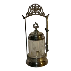 19th Century Victorian Silver 889 Pickle Castor Jar With Tongs