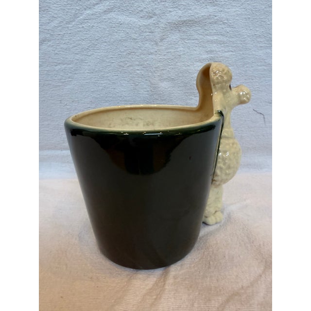 1940s Porcelain White Poodle Large Planter For Sale - Image 4 of 9