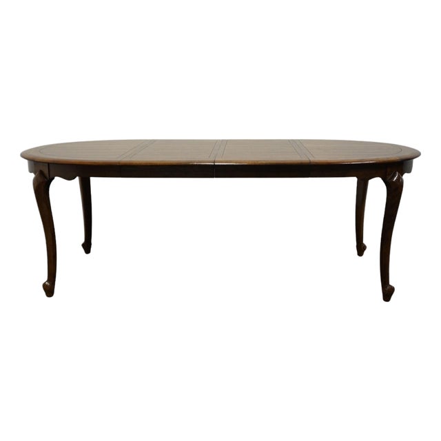 High End Vintage Solid Oak Early American Traditional 88" Oval Dining Table For Sale