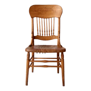Antique Carved Back Spindle Chair