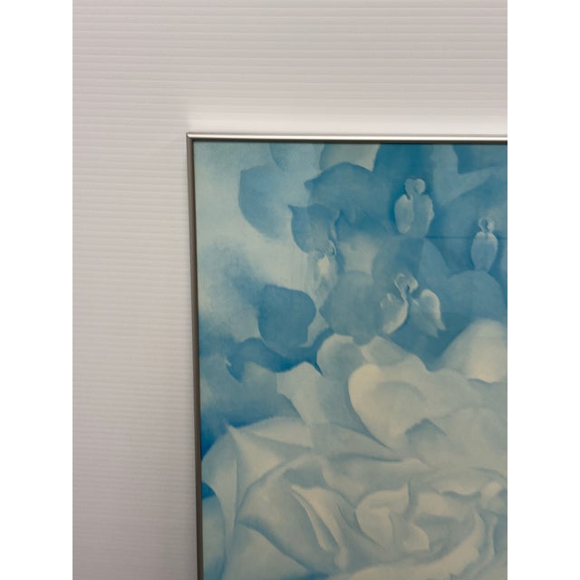 Paper Georgia O'Keeffe "White Rose With Larkspur No. 2" Poster, Framed For Sale - Image 7 of 12