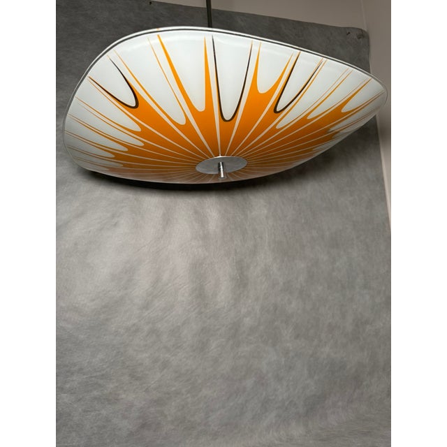 Orange Ceiling Lamp with Orange Radiating Decor from Napako, 1970s For Sale - Image 8 of 10