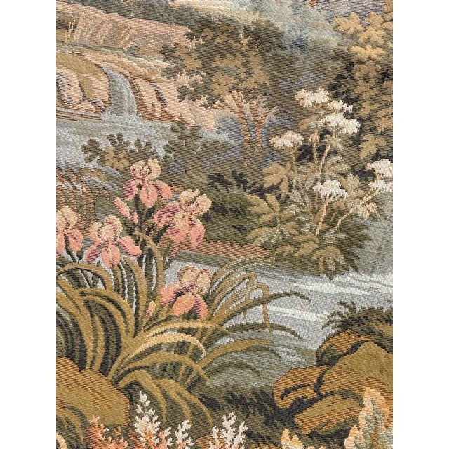 Vintage French Jacquard Tapestry with Gallant Meeting by Jules Pansu, 1970s For Sale - Image 16 of 18