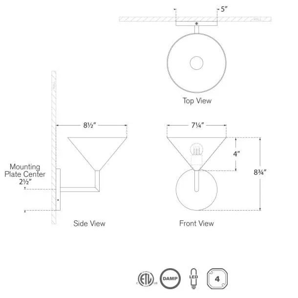 Modern Paloma Contreras for Visual Comfort Signature Orsay Small Single Sconce in Bronze For Sale - Image 3 of 3