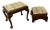 Antique Mahogany Leopard Print Animal Hide Stools - A Set For Sale