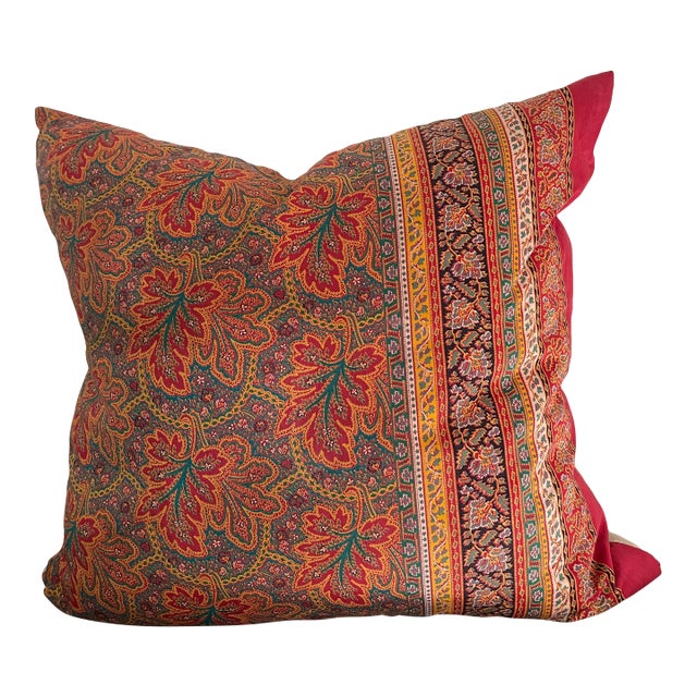 Vintage French Paisley Pillow For Sale