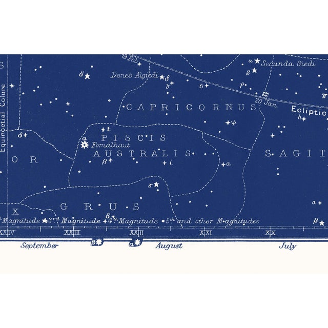 Reproduction Large Antique Nautical Blue Constellation Celestial Print For Sale In Los Angeles - Image 6 of 6