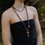 Modern Ethnic Boho Gold Spiral Charm Beaded Choker Necklace For Sale - Image 3 of 12