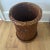 Rustic European Woven Cylinder Basket With Brass Handles For Sale - Image 3 of 4
