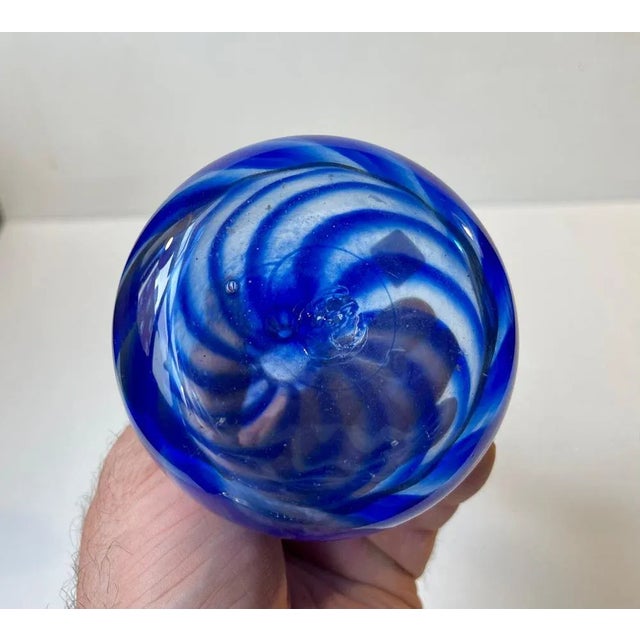 2000 - 2009 Art Glass Blue Twisted Vase by Martin B. Møller for Glashytten, 2000s For Sale - Image 5 of 9