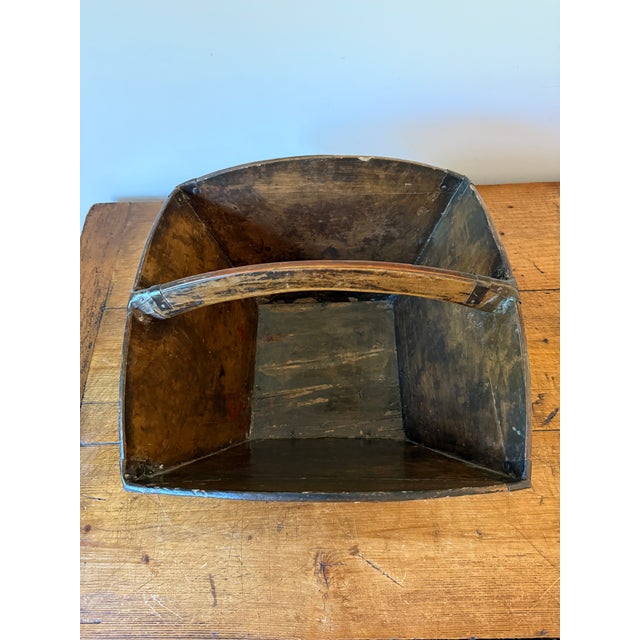 Late 19th Century Antique Chinese Rice Measure Bucket "Dou" With Metal Hardware & Wood Joints For Sale - Image 5 of 13