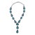 Kingman Waterweb Turquoise Lariat Necklace 13 Stone Authentic Native American Handmade For Sale