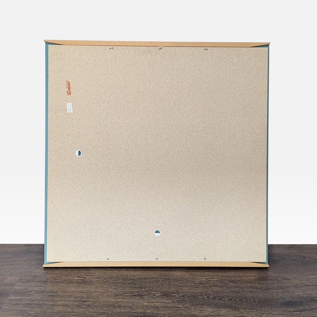 Modern Calligaris Mardi Square Wall Mirror With Cherry Wood Frame For Sale - Image 3 of 5