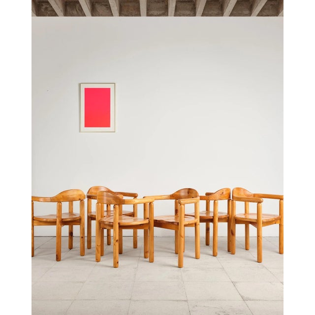Brutalist Pine Dining Set with Extendable Dining Table and Armchairs by Rainer Daumiller for Hirtshals Savværk, Denmark, 1970s, Set of 7 For Sale - Image 12 of 18