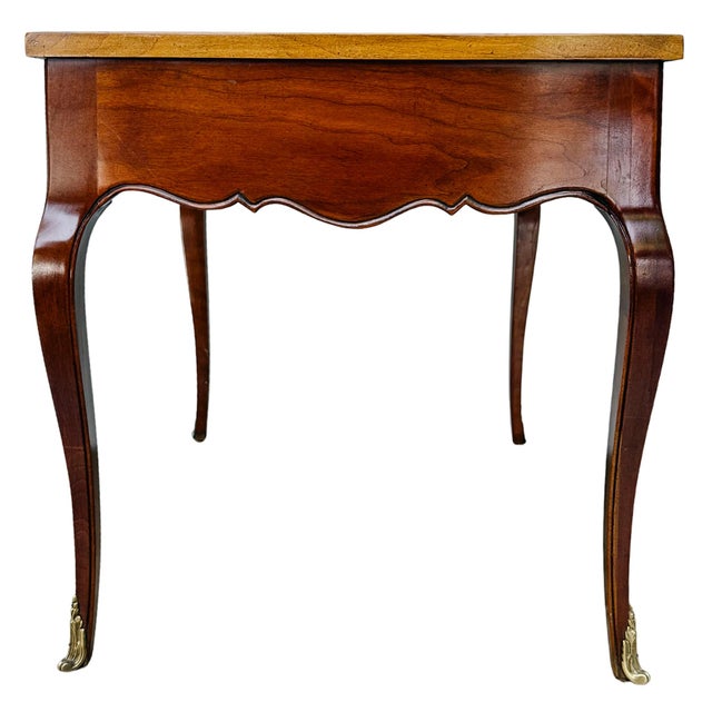 1970s High-Shine French Provincial-Style Inlaid Mahogany Side Tables by Sherrill Furniture - A Pair For Sale - Image 16 of 18