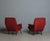 1950s Italian Red Skai Armchairs with Black Lacquered Iron Legs, 1950s, Set of 2 For Sale - Image 5 of 6