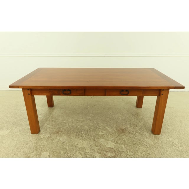 Arts & Crafts Large 2 Drawer Library Table Desk For Sale - Image 9 of 9