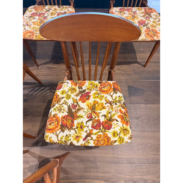 Mid-Century Modern Mid-Century Modern Broyhill Sculptra Attributed Dining Chairs – Set of 6 With Captain Chair – Walnut For Sale - Image 3 of 17