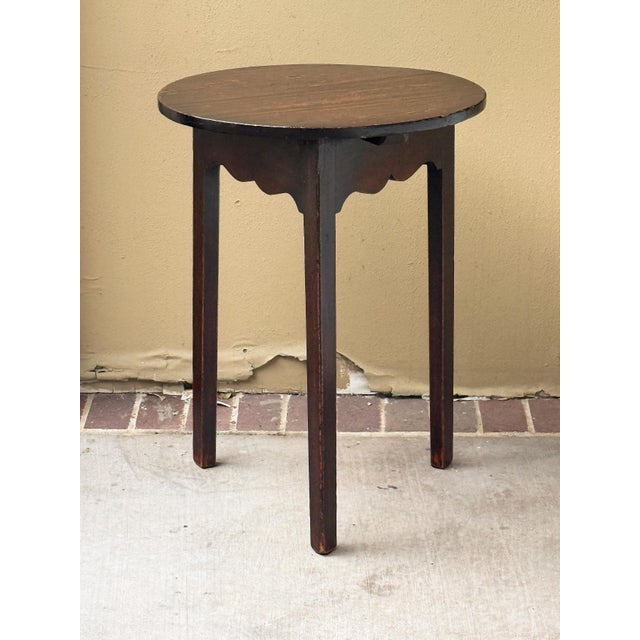 Wood English Cricket Table of Patinated Oak From the Georgian Era For Sale - Image 7 of 10