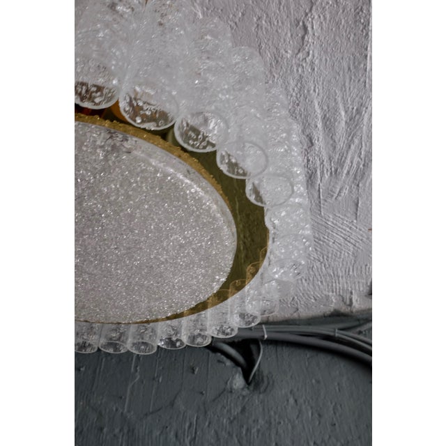 Gold German Murano Ice Glass Tubes Chandelier from Doria, 1968 For Sale - Image 8 of 9