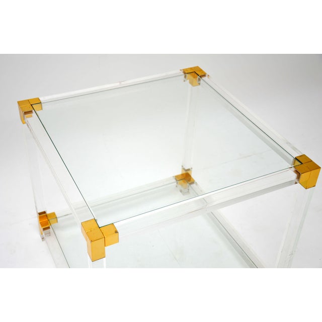 Vintage Glass and Acrylic Coffee Table, 1970s For Sale - Image 4 of 7