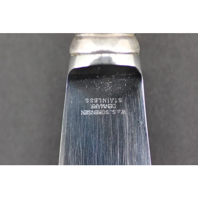 Metal Lotus Cutlery in Silver 830, 1940s, Set of 24 For Sale - Image 7 of 13