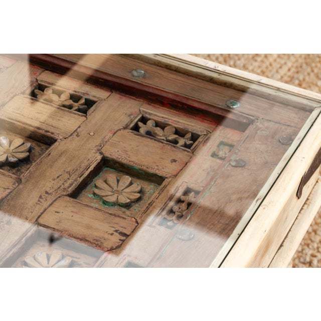Antique Carved Lotus Ceiling Panel Coffee Table For Sale - Image 12 of 18