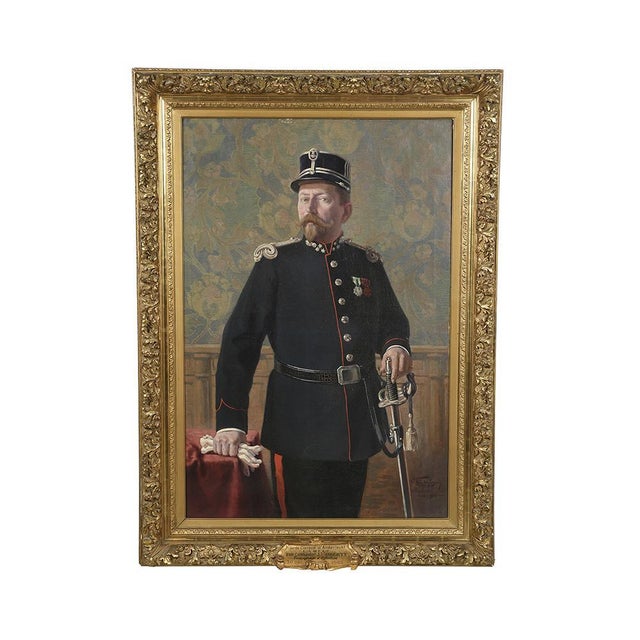 Van the Eulide, Portrait of J. Houberty, 1901, Oil on Wood For Sale - Image 3 of 3
