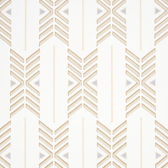 Contemporary SAMPLE - Schumacher X A Rum Fellow Quiver Wallpaper In Sesame For Sale - Image 3 of 4
