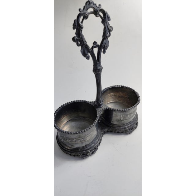 Antique 19th-Century Signed Redfield & Rice Ornate Double Bottle Holder For Sale - Image 13 of 17