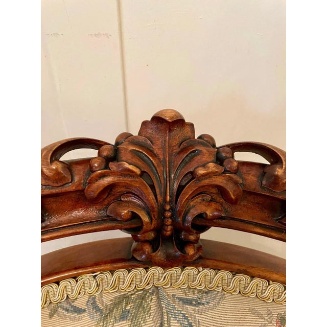 Set of Antique Victorian Carved Walnut Chairs For Sale - Image 10 of 17