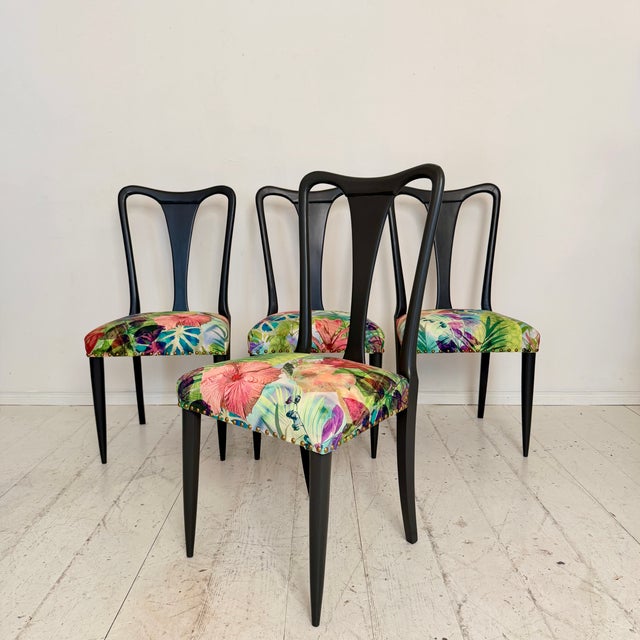 Wood Vintage Italian Dining Chairs by Osvaldo Borsani, 1940s, Set of 6 For Sale - Image 7 of 12