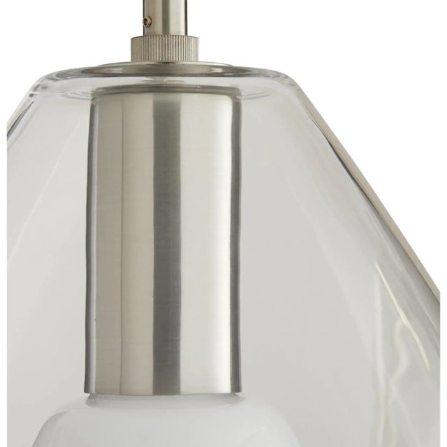 Arteriors Home Contemporary Arteriors Brushed Nickel and Glass Nala Pendant For Sale - Image 4 of 6