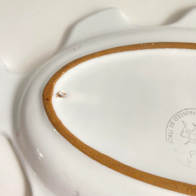 Vintage Italian Pottery Caleca Fabio Fish Plate Hand Painted Decorative Dish Signed For Sale - Image 6 of 9