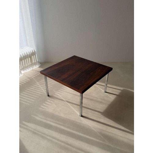 Metal Vintage Coffee Table in Rosewood and Chrome, 1960s For Sale - Image 7 of 9
