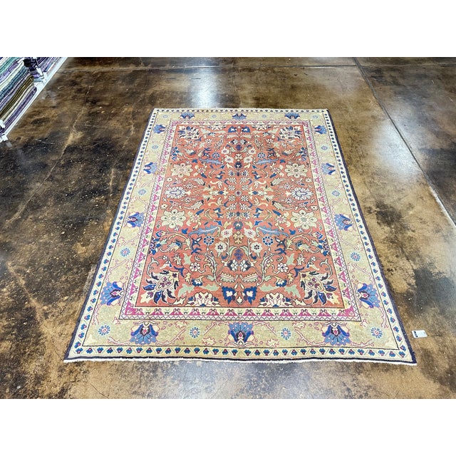 1950s Old Turkish Oushak Area Rug 8'1" X 11'7" For Sale - Image 12 of 12
