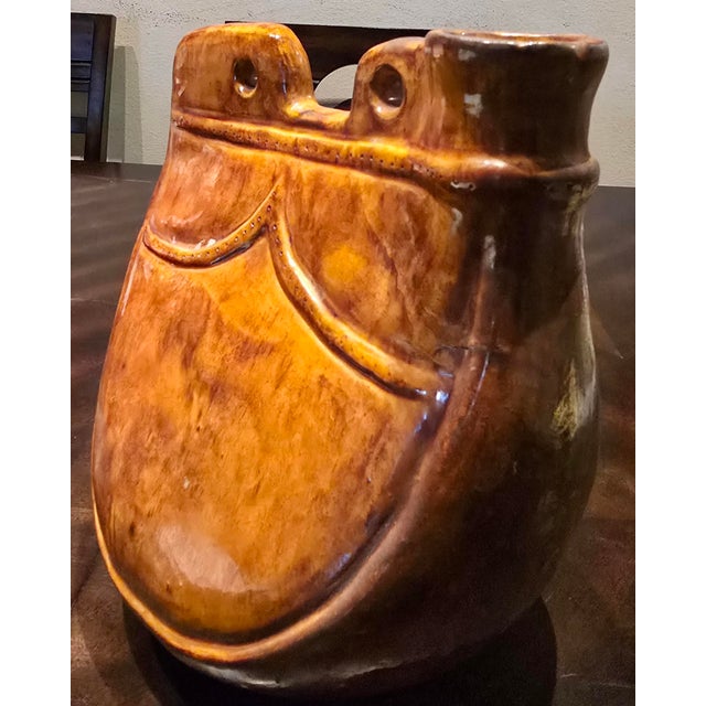 Asian Song Dynasty Style Caramel Glazed Large Water Jar For Sale - Image 3 of 4