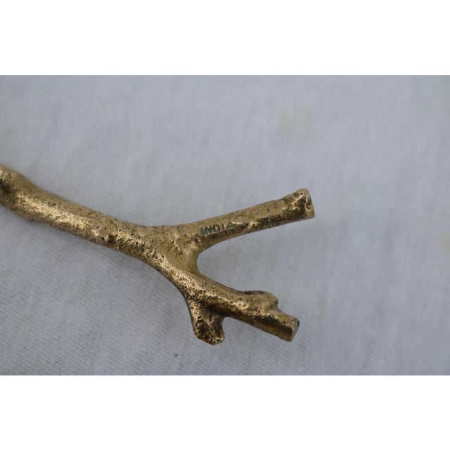 Metal Vintage Botanical Brass Branch Fork and Spoon Serving Set For Sale - Image 7 of 7