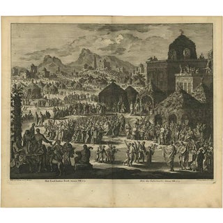 J. Luyken, Bible Scene: The Festival of Shelters, 1743, Print For Sale