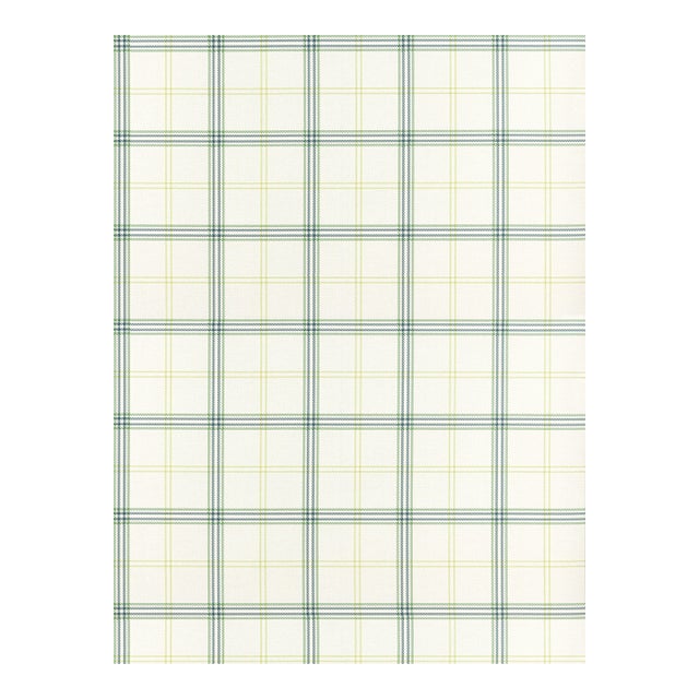 Sample - The House of Scalamandré Ezra Plaid Wallpaper, Pear For Sale