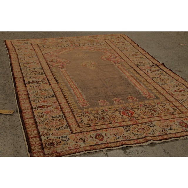 Rug & Kilim 1920s Antique Kayseri Rug in Red, Gold & Beige Floral Pattern For Sale - Image 4 of 6