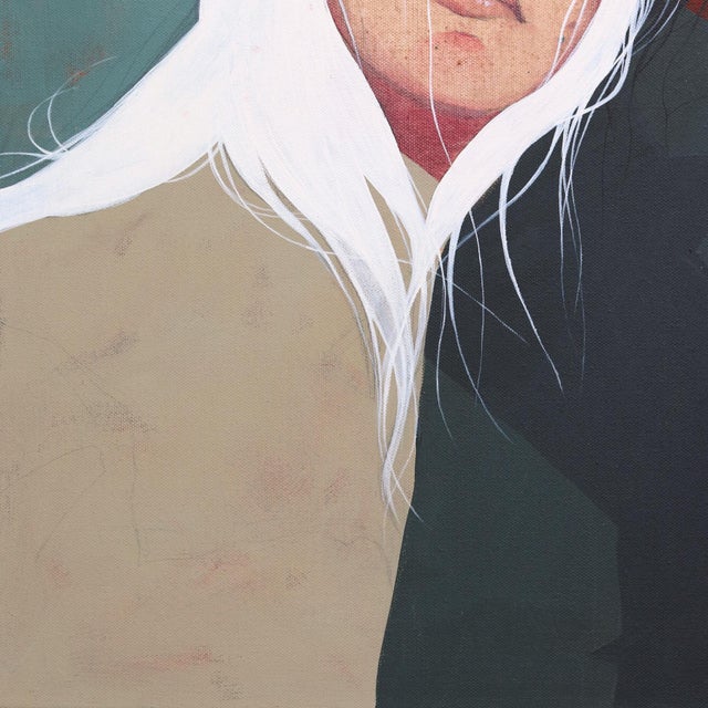 Connection - Dramatic Abstract Figurative Portrait Acrylic Painting Original Artwork by Xenia Gray For Sale - Image 4 of 9