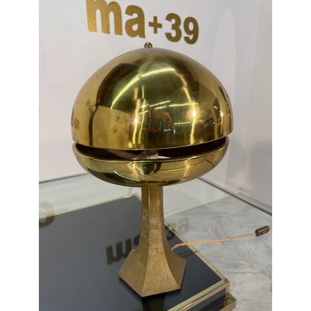 Mid-Century Modern Italian Brass Mushroom Table Lamp, 1960s For Sale In Los Angeles - Image 6 of 7