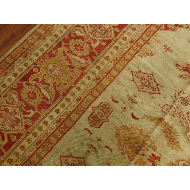 Antique Ivory Sultanabad Persian Carpet For Sale - Image 13 of 18
