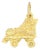 Rollerblade Charm with Diamond Cuts 14k Yellow Gold 16" For Sale
