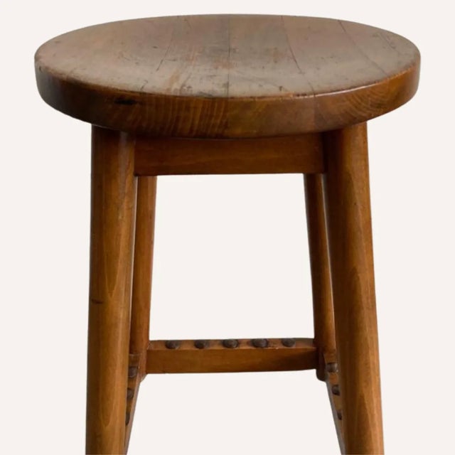 Dutch Art Deco Amsterdam School Stool For Sale - Image 4 of 13